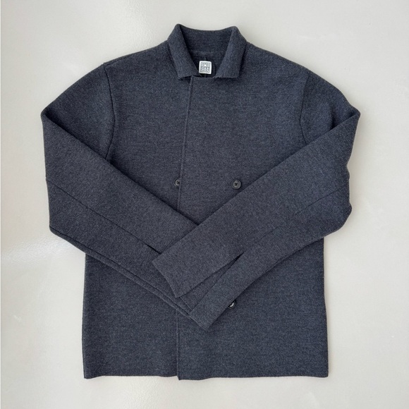 NWT Toteme Knitted wool blazer dark grey mélange Size XS - Picture 8 of 12